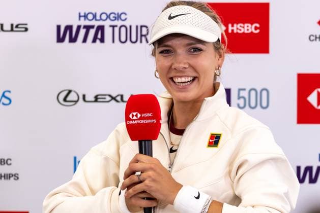 Tennis - 2025 WTA, Tennis Damen HSBC Championships - Round One - F.H. Wu & X.Y. Jiang. vs E. Raducanu & K. Boulter - The Queens Club - Monday 9th June 2025 Katie Boulter (GBR) during her post match press conference, PK, Pressekonferenz Colorsport Daniel Bearham  csp_ten_quW_db_09062025_