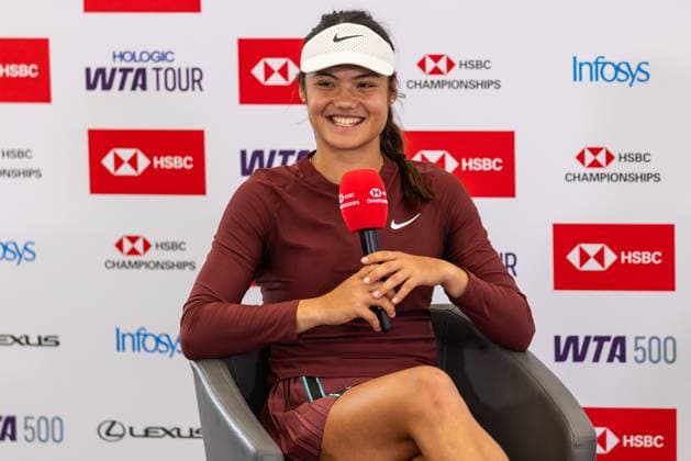 Tennis - 2025 WTA, Tennis Damen HSBC Championships - Round One - F.H. Wu & X.Y. Jiang. vs E. Raducanu & K. Boulter - The Queens Club - Monday 9th June 2025 Emma Raducanu (GBR) during her post match press conference, PK, Pressekonferenz Colorsport Daniel Bearham  csp_ten_quW_db_09062025_