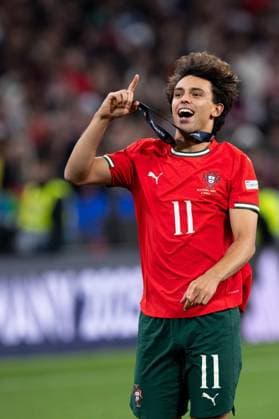 MUNICH, GERMANY - JUNE 08: Joao Felix of national team, Nationalteam of Portugal celebrates with a medal during the UEFA Nations League 2025 final match between Portugal National team and Spain National team at Munich Football Arena on June 08, 2025 in Munich, Germany. Photo Sebastian Frej Portugal national team v Spain national team - UEFA Nations League 2025 Final Copyright: xSebastianxFrejx