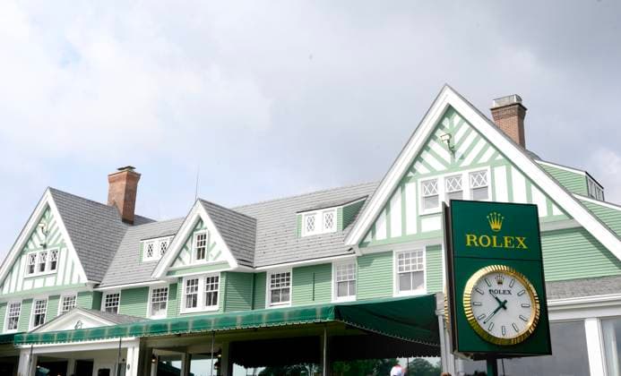 The clubhouse at the Oakmont Country Club site of the USGA 125 U.S. Open Championship in Oakmont Pennsylvania near Pittsburgh on Monday, June 9, 2025.  PIT2025060901 ArchiexCarpenter