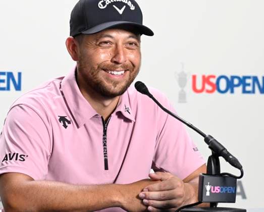 Justin Thomas answers questions from the media at the USGA 125 U.S. Open Championship at the Oakmont Country Club in Oakmont Pennsylvania near Pittsburgh during practice rounds on Monday, June 9, 2025.  PIT2025060917 ArchiexCarpenter