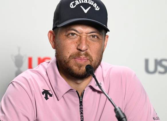 Justin Thomas answers questions from the media at the USGA 125 U.S. Open Championship at the Oakmont Country Club in Oakmont Pennsylvania near Pittsburgh during practice rounds on Monday, June 9, 2025.  PIT2025060918 ArchiexCarpenter