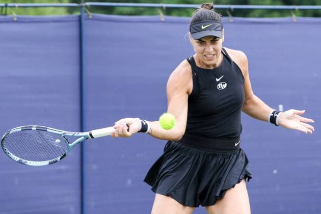 Ilkley Tennis Club, England, June 9th 2025: Ana Konjuh during the WTA, Tennis Damen 125 Lexus Ilkley Open match with Mingge Xu at Ilkley Tennis Club in Ilkley, England on June 9th 2025. (Sean Chandler SPP) Copyright: xSeanxChandlerx xSPPx spp-en-SeChSp-WTA 125 Lexus Ilkley Open - Ana Konjuh v Mingge Xu - Ilkley Tennis Club-132F5A3750