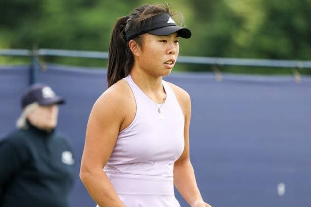 Ilkley Tennis Club, England, June 9th 2025: Mingge Xu during the WTA, Tennis Damen 125 Lexus Ilkley Open match with Ana Konjuh at Ilkley Tennis Club in Ilkley, England on June 9th 2025. (Sean Chandler SPP) Copyright: xSeanxChandlerx xSPPx spp-en-SeChSp-WTA 125 Lexus Ilkley Open - Ana Konjuh v Mingge Xu - Ilkley Tennis Club-52F5A3569