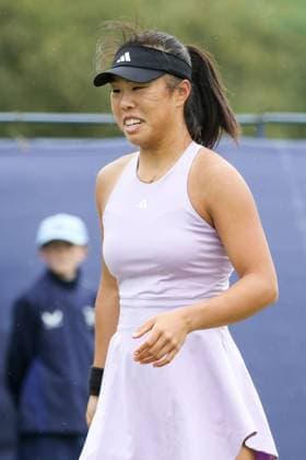 Ilkley Tennis Club, England, June 9th 2025: Mingge Xu during the WTA, Tennis Damen 125 Lexus Ilkley Open match with Ana Konjuh at Ilkley Tennis Club in Ilkley, England on June 9th 2025. (Sean Chandler SPP) Copyright: xSeanxChandlerx xSPPx spp-en-SeChSp-WTA 125 Lexus Ilkley Open - Ana Konjuh v Mingge Xu - Ilkley Tennis Club-112F5A3866
