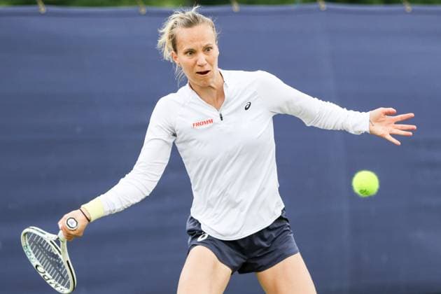 Ilkley Tennis Club, England, June 9th 2025: Viktorija Golubic during the WTA, Tennis Damen 125 Lexus Ilkley Open match with Lucrezia Stefanini at Ilkley Tennis Club in Ilkley, England on June 9th 2025. (Sean Chandler SPP) Copyright: xSeanxChandlerx xSPPx spp-en-SeChSp-WTA 125 Lexus Ilkley Open - Lucrezia Stefanini v Viktorija Golubic - Ilkley Tennis Club-32F5A4387