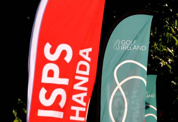 REPRO FREE *PRESS RELEASE NO REPRODUCTION FEE* EDITORIAL USE ONLY Golf Ireland ISPS Handa Irish G4D Open, Roganstown, Dublin 10 6 2025 A view of Golf Ireland branding A view of Golf Ireland branding 10 6 2025  Copyright: x INPHO JamesxCrombiex JCR16473