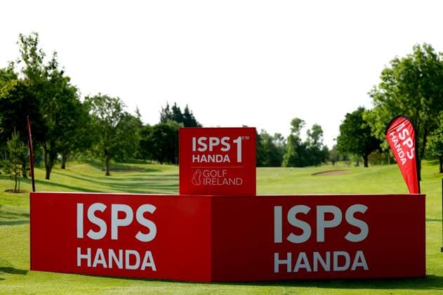 REPRO FREE *PRESS RELEASE NO REPRODUCTION FEE* EDITORIAL USE ONLY Golf Ireland ISPS Handa Irish G4D Open, Roganstown, Dublin 10 6 2025 ISPS Handa branding ISPS Handa branding 10 6 2025  Copyright: x INPHO JamesxCrombiex JCR16548