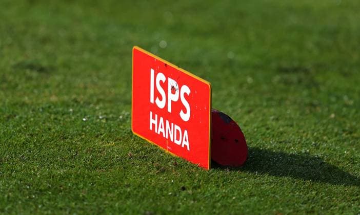 REPRO FREE *PRESS RELEASE NO REPRODUCTION FEE* EDITORIAL USE ONLY Golf Ireland ISPS Handa Irish G4D Open, Roganstown, Dublin 10 6 2025 ISPS Handa branding ISPS Handa branding 10 6 2025  Copyright: x INPHO JamesxCrombiex JCR16568