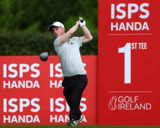 REPRO FREE *PRESS RELEASE NO REPRODUCTION FEE* EDITORIAL USE ONLY Golf Ireland ISPS Handa Irish G4D Open, Roganstown, Dublin 10 6 2025 Brendan Lawlor hits his tee shot on the 1st hole Brendan Lawlor hits his tee shot on the 1st hole 10 6 2025  Copyright: x INPHO JamesxCrombiex JCR16835