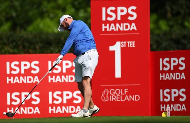 REPRO FREE *PRESS RELEASE NO REPRODUCTION FEE* EDITORIAL USE ONLY Golf Ireland ISPS Handa Irish G4D Open, Roganstown, Dublin 10 6 2025 Cian Arthurs takes his tee shot on the 1st hole Cian Arthurs takes his tee shot on the 1st hole 10 6 2025  Copyright: x INPHO JamesxCrombiex JCR17035