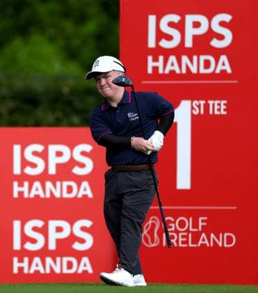 REPRO FREE *PRESS RELEASE NO REPRODUCTION FEE* EDITORIAL USE ONLY Golf Ireland ISPS Handa Irish G4D Open, Roganstown, Dublin 10 6 2025 Conal Flynn takes his tee on the 1st hole Conal Flynn takes his tee on the 1st hole 10 6 2025  Copyright: x INPHO JamesxCrombiex JCR17300