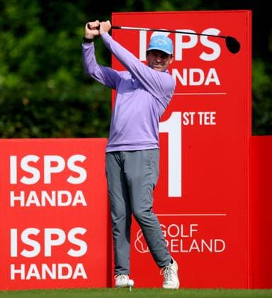 REPRO FREE *PRESS RELEASE NO REPRODUCTION FEE* EDITORIAL USE ONLY Golf Ireland ISPS Handa Irish G4D Open, Roganstown, Dublin 10 6 2025 James Jowet takes his tee on the 1st hole James Jowet takes his tee on the 1st hole 10 6 2025  Copyright: x INPHO JamesxCrombiex JCR17409