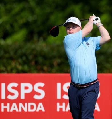 REPRO FREE *PRESS RELEASE NO REPRODUCTION FEE* EDITORIAL USE ONLY Golf Ireland ISPS Handa Irish G4D Open, Roganstown, Dublin 10 6 2025 Conor Dunne takes his tee on the 1st hole Conor Dunne takes his tee on the 1st hole 10 6 2025  Copyright: x INPHO JamesxCrombiex JCR17698
