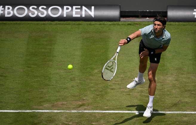 Arthur Rinderknech Action Serve Tennis Men BOSS Open ATP 250 Stuttgart 2025 Weissenhof BOSS Open ATP 250 Stuttgart 2025