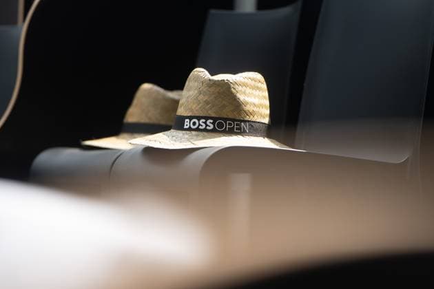 A BOSS Open hat, Justin Engel vs James Duckwirth, Tennis, ATP Tournament, Boss Open, Center Court, Sixteenth Final, 10 06 2025, Justin Engel vs James Duckwirth, Tennis, ATP Tournament, Boss Open, Center Court, Sixteenth Final, 10 06 2025, Stuttgart Copyright: xEibner-Pressefoto EdwardxCheungx EP_ECG
