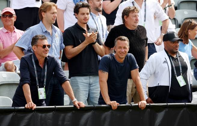 BAU Stuttgart Tennis , BOSS Open, Carl Uwe Steeb Manager Justin Engel , Philipp Kohlschreiber Coach of Justin Engel , Father Hors Engel 2 row, 3 from left