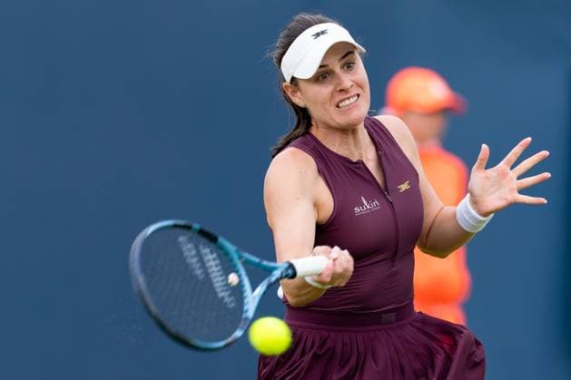 2025-06-10 2025 Libema Open Grass Court Championships ROSMALEN, NETHERLANDS - JUNE 10: Kimberly Birrell of Australia in action during Day Two of 2025 Libema Open Grass Court Championships at Autotron on June 10, 2025 in Rosmalen, Netherlands. Rosmalen Autotron Netherlands Content not available for redistribution in The Netherlands directly or indirectly through any third parties. Copyright: xJorisxVerwijstx
