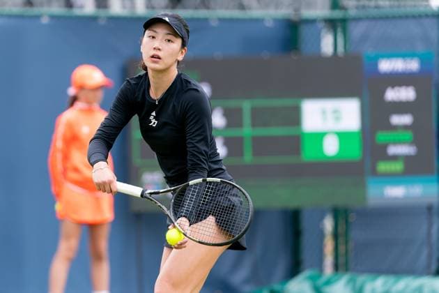2025-06-10 2025 Libema Open Grass Court Championships ROSMALEN, NETHERLANDS - JUNE 10: Xinyu Wang of China in action during Day Two of 2025 Libema Open Grass Court Championships at Autotron on June 10, 2025 in Rosmalen, Netherlands. Rosmalen Autotron Netherlands Content not available for redistribution in The Netherlands directly or indirectly through any third parties. Copyright: xJorisxVerwijstx