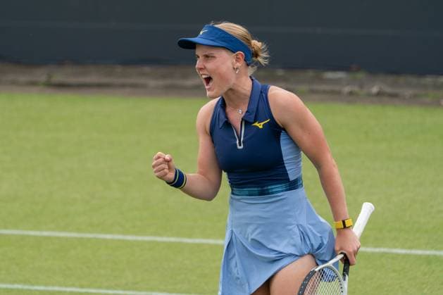 2025-06-10 2025 Libema Open Grass Court Championships Autotron ROSMALEN, NETHERLANDS - JUNE 10: Suzan Lamens of The Netherlands during the 2025 Libema Open Grass Court Championships at Autotron on June 10, 2025 in Rosmalen, Netherlands. Rosmalen Autotron Netherlands Content not available for redistribution in The Netherlands directly or indirectly through any third parties. Copyright: xMarleenxFouchierx