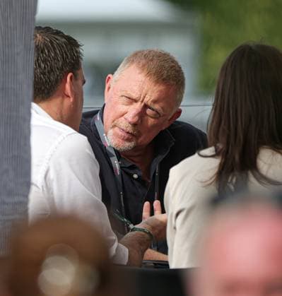 10 06 2025,Boss Open 2025, TC Weissenhof Stuttgart, ATP Tour 250 Tennis, Sport, in the picture Boris Becker in the restaurant on the Boss Open grounds