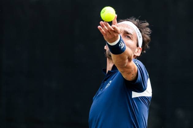 BOSS OPEN ATP250 10 06 2025 Fabio Fognini ITA in match against Corentin Moutet FRA BOSS OPEN ATP250 Stuttgart, Tennisclub Weissenhof on 10 06 2025 Copyright: xBEAUTIFULxSPORTS Wunderlx