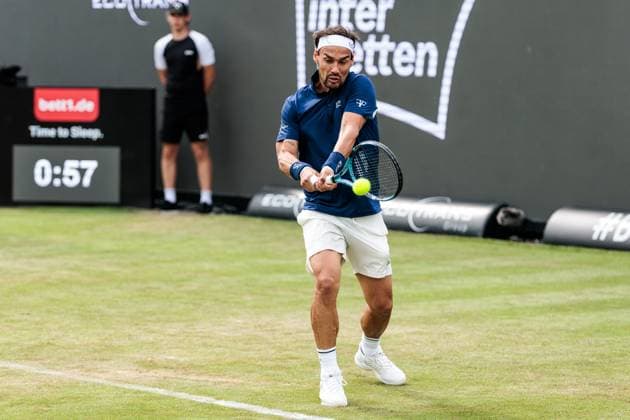 BOSS OPEN ATP250 10 06 2025 Fabio Fognini ITA in match against Corentin Moutet FRA BOSS OPEN ATP250 Stuttgart, Tennisclub Weissenhof on 10 06 2025 Copyright: xBEAUTIFULxSPORTS Wunderlx