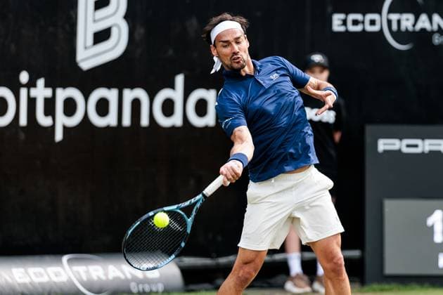 BOSS OPEN ATP250 10 06 2025 Fabio Fognini ITA in match against Corentin Moutet FRA BOSS OPEN ATP250 Stuttgart, Tennisclub Weissenhof on 10 06 2025 Copyright: xBEAUTIFULxSPORTS Wunderlx