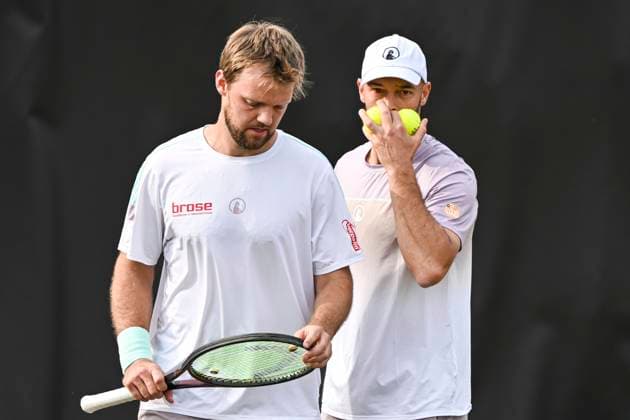 Kevin Krawietz and Tim Pütz at the 10 06 2025 Tennis BOSS OPEN ATP 250, TC Weissenhof, Stuttgart, Copyright: xpepphotox xHorstxMauelshagenx pep00321, pep_20250610_hm_59013