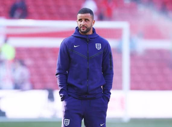 Kyle Walker of England ahead of the match England v Senegal, International Friendly, Länderspiel, Nationalmannschaft Football, City Ground, Nottingham, UK - 10 Jun 2025 EDITORIAL USE ONLY No use with unauthorised audio, video, data, fixture lists, club league logos or live services. Online in-match use limited to 120 images, no video emulation. No use in betting, games or single club league player publications. Copyright: xMattxWest Shutterstockx 15350922t
