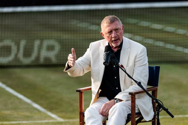 BOSS OPEN ATP250 10 06 2025 Boris Becker during the live recording of the Boris Becker Andrea Petrovic Podcast BOSS OPEN ATP250 Stuttgart, Tennisclub Weissenhof on 10 06 2025 Copyright: xBEAUTIFULxSPORTS Wunderlx