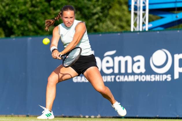 2025-06-10 2025 Libema Open Grass Court Championships ROSMALEN, NETHERLANDS - JUNE 10: Sarah van Emst of the Netherlands in action during Day Two of 2025 Libema Open Grass Court Championships at Autotron on June 10, 2025 in Rosmalen, Netherlands. (Photo by Joris Verwijst BSR Agency) Rosmalen Netherlands Content not available for redistribution in The Netherlands directly or indirectly through any third parties. Copyright: xBSRxAgencyx