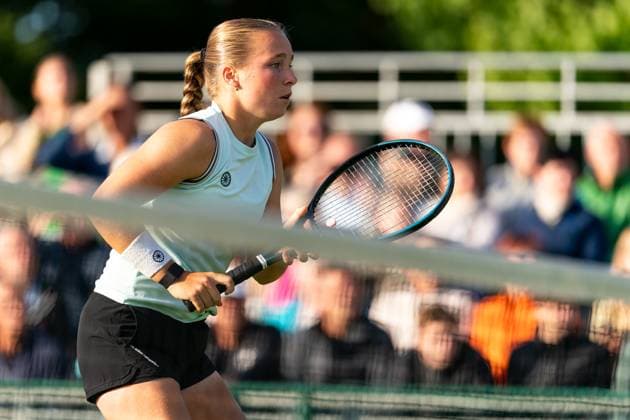 2025-06-10 2025 Libema Open Grass Court Championships ROSMALEN, NETHERLANDS - JUNE 10: Sarah van Emst of the Netherlands looks on during Day Two of 2025 Libema Open Grass Court Championships at Autotron on June 10, 2025 in Rosmalen, Netherlands. (Photo by Joris Verwijst BSR Agency) Rosmalen Netherlands Content not available for redistribution in The Netherlands directly or indirectly through any third parties. Copyright: xBSRxAgencyx