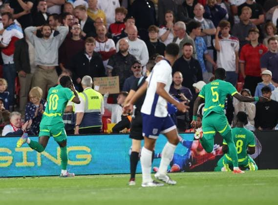 England v Senegal International Friendly, Länderspiel, Nationalmannschaft Cheikh Tidiane Sabaly of Senegal celebrates scoring the third goal for his team during the International Friendly match at the City Ground, Nottingham UK Newspapers OUT Copyright: xAndyxSumnerx FIL-21902-0059
