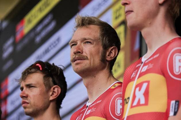 CICLISMO - Ciclismo Su Strada - Criterium du Dauphine 2025 - Stage 3 Magnus CORT, Uno-X Mobility, during the presentation team, during the Criterium du Dauphine 2025, Cycling event, Stage 3, Brioude > Charantonnay (207,2 Km) on 10 June 2025 in Charantonnay, France - during Criterium du Dauphine 2025 - Stage 3, Street Cycling race in France, France, June 10 2025 France France  Copyright: xIPAxSport ABACAx