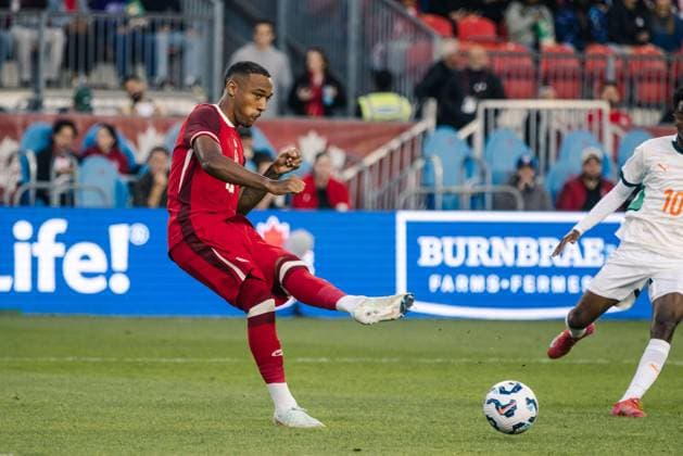 Toronto, Ontario, Canada, Jun 10th 2025 Derek Cornelius (13 Canada) in action during the Canadian Shield International Friendly, Länderspiel, Nationalmannschaft game between Canada and Ivory Coast at BMO Field in Toronto, Canada (EDITORIAL USAGE ONLY). (Curtis Wong SPP) Copyright: xCurtisxWongx xSPPx spp-en-CuWoSp-2025-06-10 Canada v Ivory Coast-32