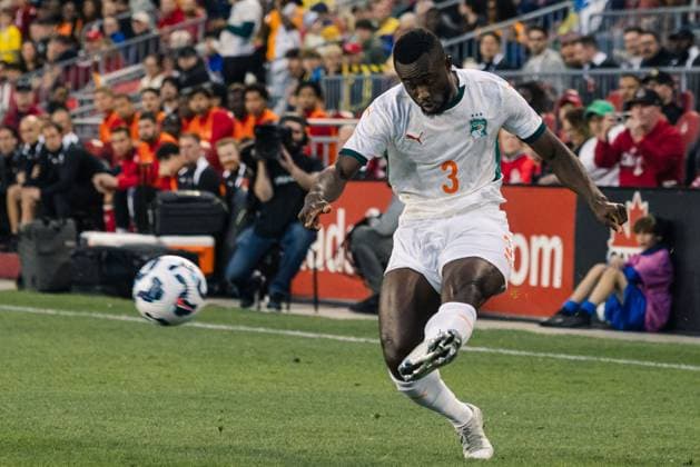 Toronto, Ontario, Canada, Jun 10th 2025 Ghislain Konan (3 Ivory Coast) in action during the Canadian Shield International Friendly, Länderspiel, Nationalmannschaft game between Canada and Ivory Coast at BMO Field in Toronto, Canada (EDITORIAL USAGE ONLY). (Curtis Wong SPP) Copyright: xCurtisxWongx xSPPx spp-en-CuWoSp-2025-06-10 Canada v Ivory Coast-36