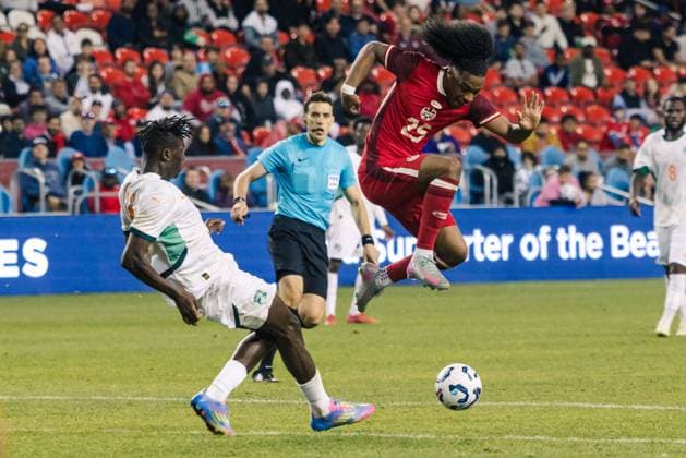 Toronto, Ontario, Canada, Jun 10th 2025 Jayden Nelson (25 Canada) in action during the Canadian Shield International Friendly, Länderspiel, Nationalmannschaft game between Canada and Ivory Coast at BMO Field in Toronto, Canada (EDITORIAL USAGE ONLY). (Curtis Wong SPP) Copyright: xCurtisxWongx xSPPx spp-en-CuWoSp-2025-06-10 Canada v Ivory Coast-46