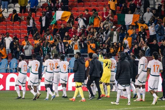 Toronto, Ontario, Canada, Jun 10th 2025 Ivory Coast celebrates victory during the Canadian Shield International Friendly, Länderspiel, Nationalmannschaft game between Canada and Ivory Coast at BMO Field in Toronto, Canada (EDITORIAL USAGE ONLY). (Curtis Wong SPP)  Copyright: xCurtisxWongx xSPPx spp-en-CuWoSp-2025-06-10 Canada v Ivory Coast-90