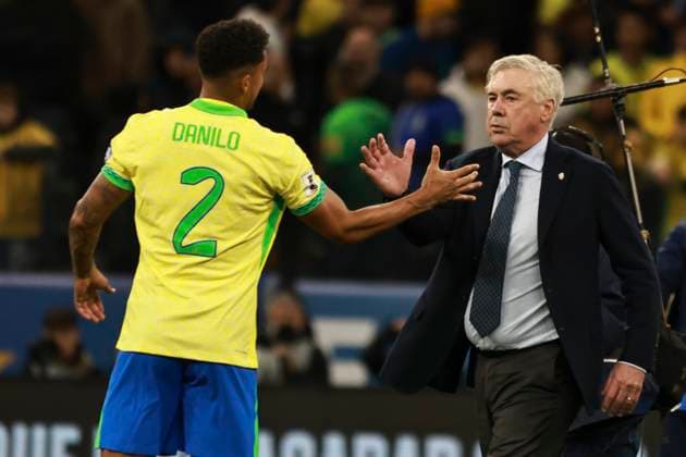 2026 World Cup South American Qualifiers Match Between Brazil and Paraguay Sao Paulo (SP), 06 10 2025 qualifiers south-american brazil paraguay SP coach of the Brazilian national team, Nationalteam Carlo Ancelotti celebrates the victory and qualification for the 2026 World Cup, in a match between Brazil and Paraguay, for the 16th round of the South American qualifiers for the 2026 World Cup, at the Neo Quimica Arena, in Sao Paulo, this Tuesday, June 10, 2025 (Foto: Leco Viana Thenews2 imago images) SPO  Copyright: xLecoxVianax