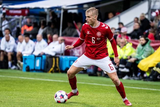 Denmark v Lithuania, football friendly, Odense, Denmark Odense, Denmark. 10th, June 2025. Victor Froholdt (6) of Denmark seen during the football friendly between Denmark and Lithuania at Odense Stadion in Odense. Denmark, Odense  Copyright: xGonzalesxPhoto KentxRasmussenx