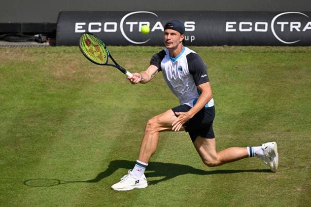 Marton Fucsovics HUN Action Tennis Men BOSS Open ATP 250 Stuttgart 2025 Weissenhof BOSS Open ATP 250 Stuttgart 2025