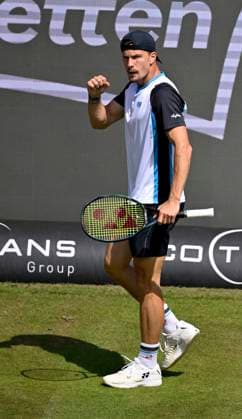 Marton Fucsovics HUN jubilation, joy, emotion, emotional, cheers, happiness, happy, tennis men BOSS Open ATP 250 Stuttgart 2025 Weissenhof BOSS Open ATP 250 Stuttgart 2025