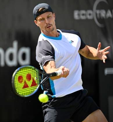 Marton Fucsovics HUN Action Tennis Men BOSS Open ATP 250 Stuttgart 2025 Weissenhof BOSS Open ATP 250 Stuttgart 2025