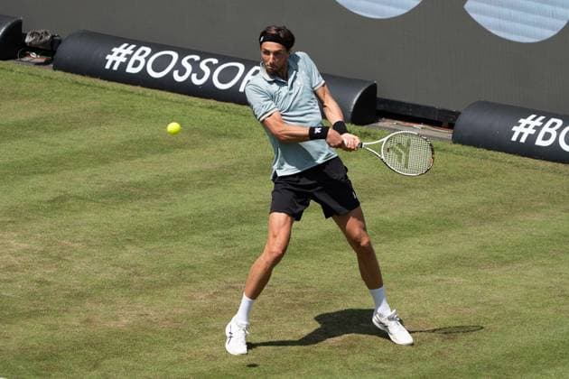 Arthur Rinderknech in action, Arthur Rinderknech vs Marton Fucsovics, Tennis, ATP Tournament, Boss Open, Center Court, Round of 16, 11 06 2025, Arthur Rinderknech vs Marton Fucsovics, Tennis, ATP Tournament, Boss Open, Center Court, Round of 16, 11 06 2025, Stuttgart Copyright: xEibner-Pressefoto EdwardxCheungx EP_ECG