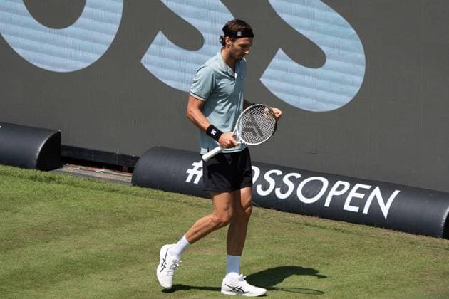 Arthur Rinderknech, Arthur Rinderknech vs Marton Fucsovics, Tennis, ATP Tournament, Boss Open, Center Court, Round of 16, 11 06 2025, Arthur Rinderknech vs Marton Fucsovics, Tennis, ATP Tournament, Boss Open, Center Court, Round of 16, 11 06 2025, Stuttgart Copyright: xEibner-Pressefoto EdwardxCheungx EP_ECG