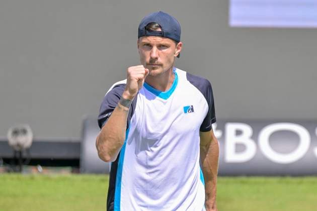Marton FUCSOVICS HUN clenches his fist 11 06 2025 Tennis BOSS OPEN ATP 250, TC Weissenhof, Stuttgart, Copyright: xpepphotox xPeterxEppingerx pep00321, pep_20250611_hm_59327