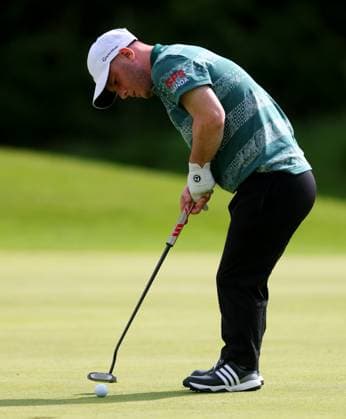 REPRO FREE *PRESS RELEASE NO REPRODUCTION FEE* EDITORIAL USE ONLY Golf Ireland ISPS Handa Irish G4D Open, Roganstown, Dublin 11 6 2025 Brendan Lawlor putting on the 1st hole Brendan Lawlor 11 6 2025  Copyright: x INPHO JamesxCrombiex JCR12498