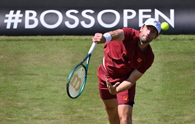 Quentin Halys FRA Action Serve Tennis Men BOSS Open ATP 250 Stuttgart 2025 Weissenhof BOSS Open ATP 250 Stuttgart 2025