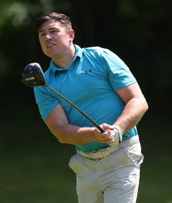 REPRO FREE *PRESS RELEASE NO REPRODUCTION FEE* EDITORIAL USE ONLY Golf Ireland ISPS Handa Irish G4D Open, Roganstown, Dublin 11 6 2025 James McParland takes his tee shot on the 18th hole James McParland 11 6 2025  Copyright: x INPHO JamesxCrombiex JCR14372